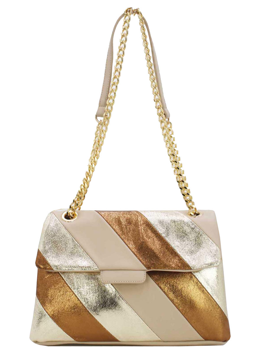 Schoudertas Metallic Beige 1 f3101960