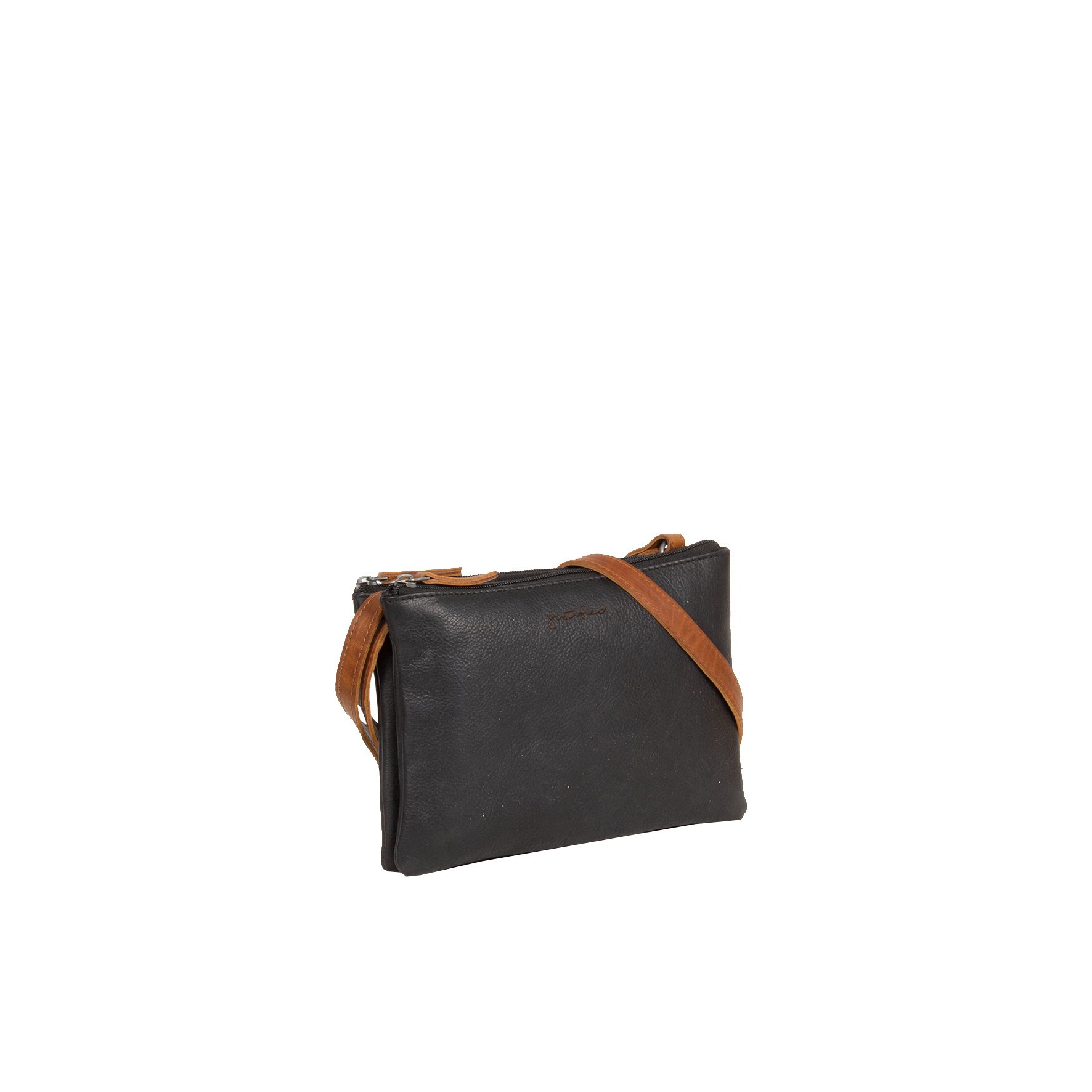 Justified Bags Justified Bags® Dyon - Schoudertas - Crossbody Tas - Top Zip - 2 Tone - 25x4x18cm - Zwart 2 file 9