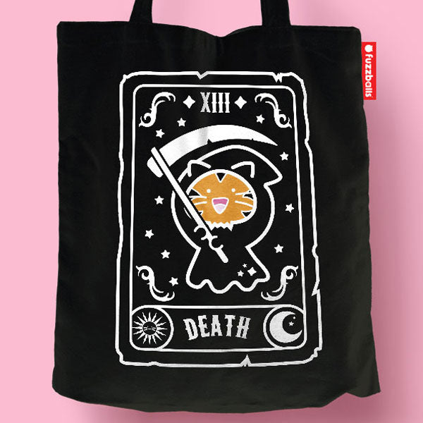 Fuzzballs Totebag - Kawaii death tarot 2 fuzzballs fuzzballs totebag kawaii death tarot 23472981606475