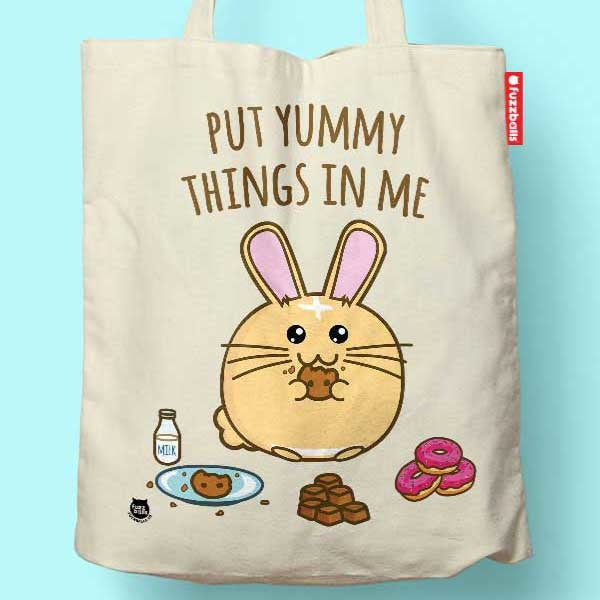 Fuzzballs Totebag - Put yummy things in me 1 fuzzballs fuzzballs totebag put yummy things in me 23473020403787