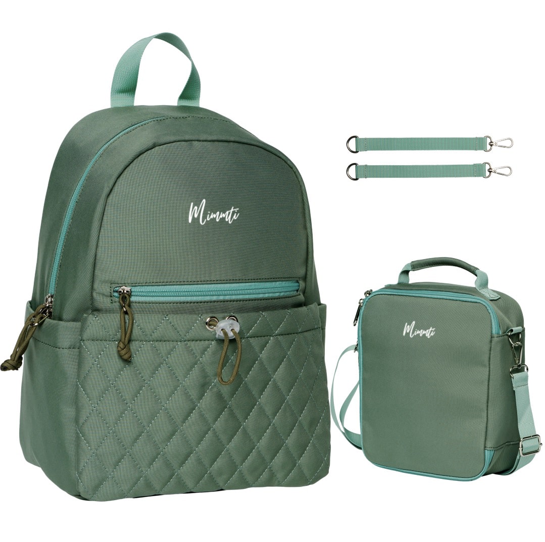 MIMMTI® Mini luiertas 1 kidsbag schooltas kinderrugzak nanabeebi mintgroen min
