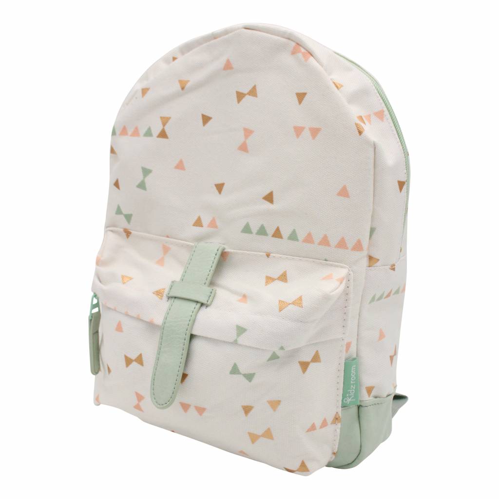 Creme witte rugzak met gekleurde driehoekjes 2 kidzroom creme witte rugzak met gekleurde driehoekjes 23473040228427