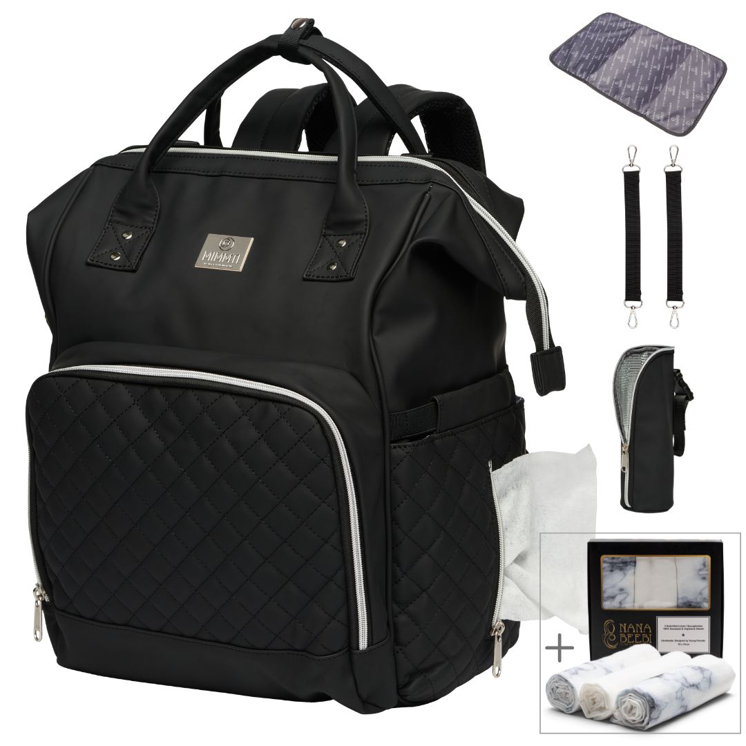 mimmti nanabeebi 20 leren luiertas bundel 3 pack hydrofiele doeken marmer 521676