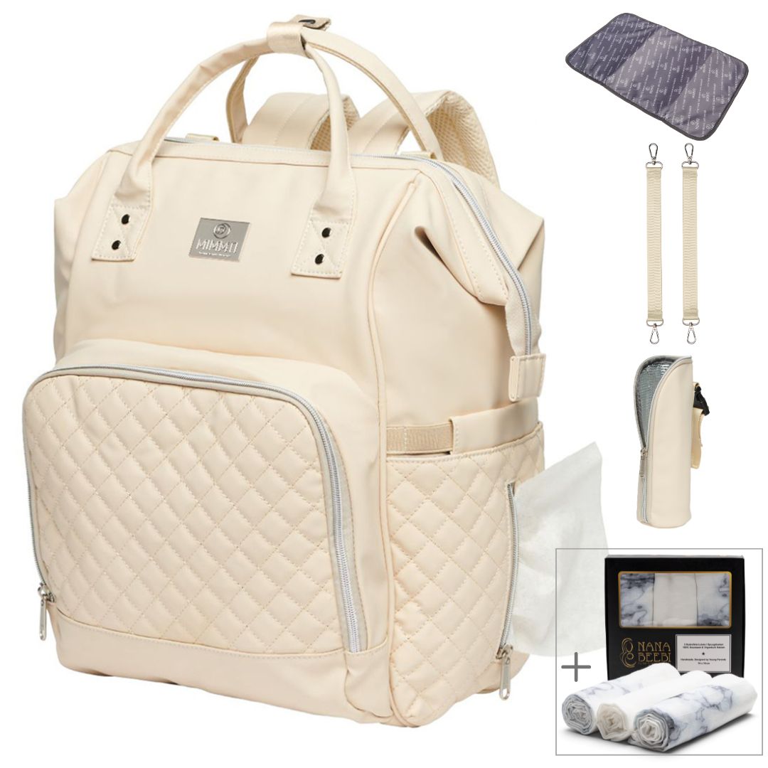 mimmti 2.0 leren luiertas bundel beige min